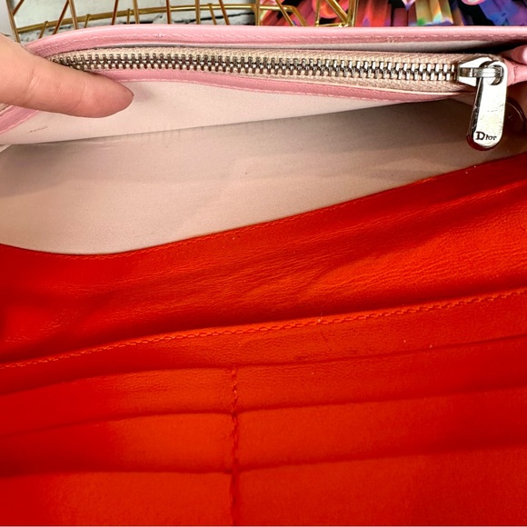 CHRISTIAN DIOR Magenta Pink Leather Cannage Long Wallet Crossbody with C… - Picture 7 of 16